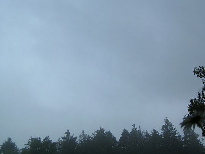 Stratus clouds cover the sky