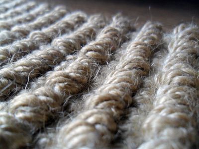 Close-Up Of Jute Carpet At Home