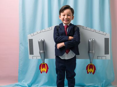 Cute child with jet pack