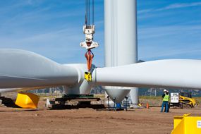 National Wind Technology Center wind turbine being worked on