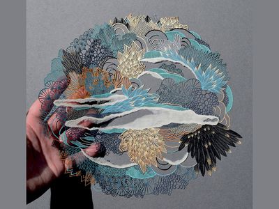 Nature inspired paper cut art by Pippa Dyrlaga