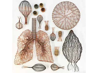 woven copper wire sculptures by Sally Blake